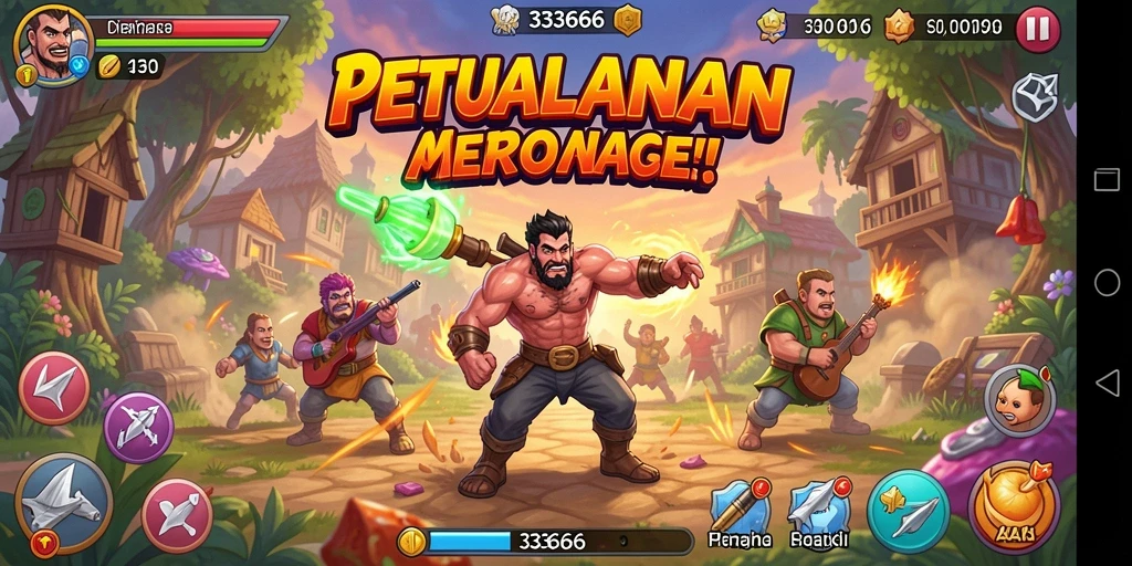 Tampilan gameplay seru dan penuh warna dari 333666.