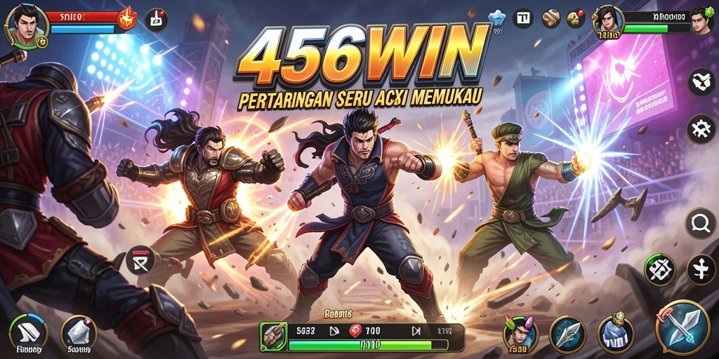 Screenshot utama 456WIN menampilkan aksi pertempuran yang intens dan mendebarkan.