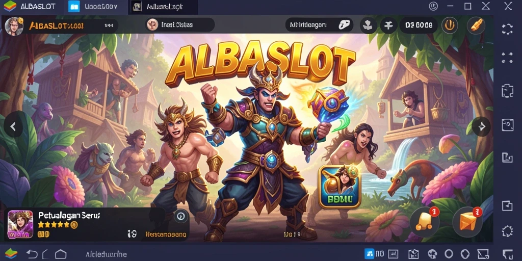 Tampilan gameplay seru dari ALBASLOT di dunia petualangan yang menakjubkan.