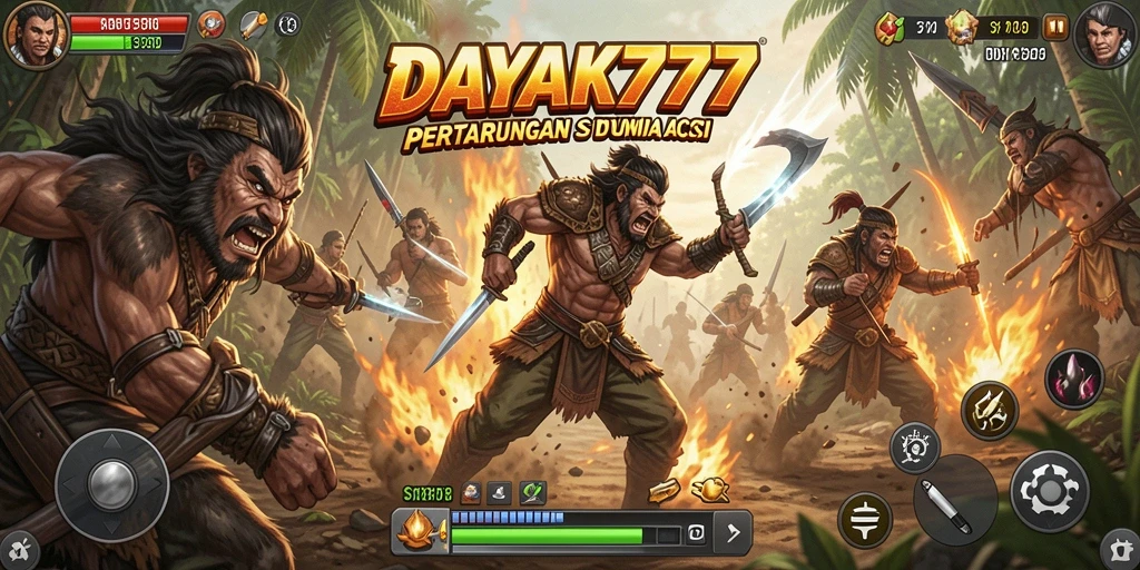 Screenshot DAYAK777 yang menunjukkan serangan spektakuler dalam gameplay Action.