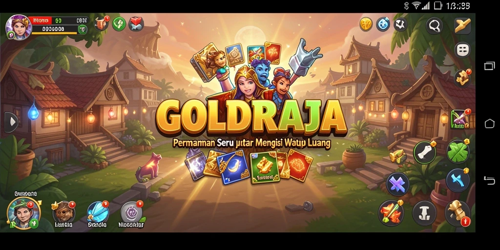 Screenshot menampilkan gameplay seru dan penuh warna dari GOLDRAJA.