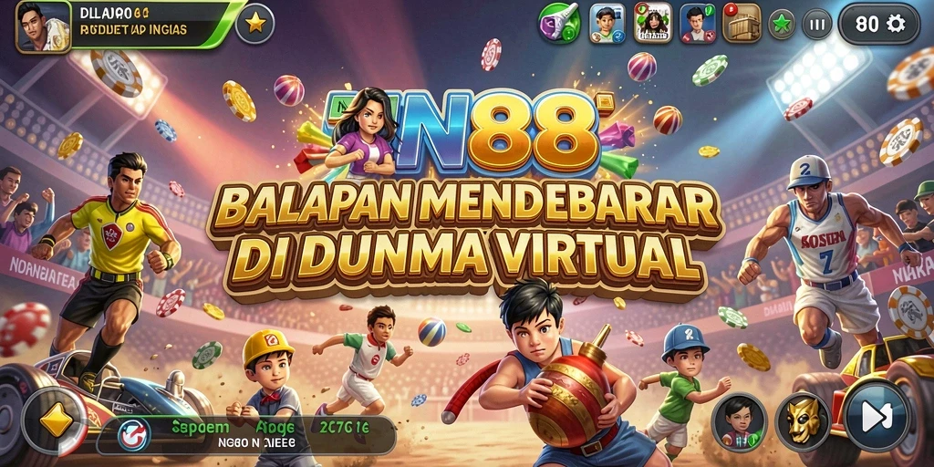 Tampilan gameplay IN88 dengan balapan yang menegangkan dan mobil sport.