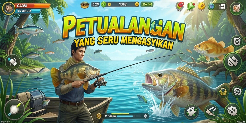 Gameplay OJA89 yang seru dan mengasyikkan dalam memancing.