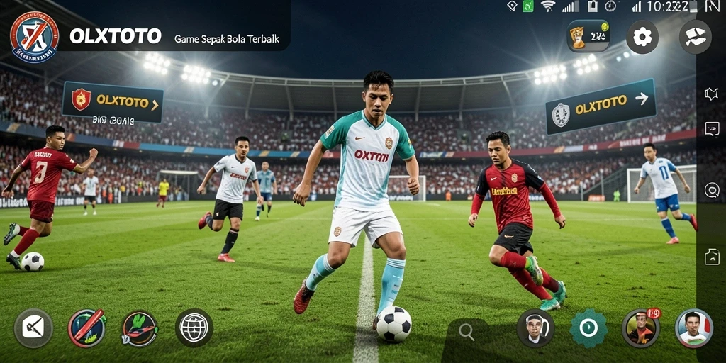 Tampilan gameplay intens dari OLXTOTO yang menampilkan aksi sepak bola seru.