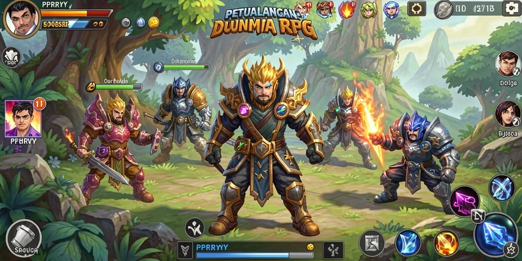 Screenshot gameplay PPRRYY yang menampilkan pertempuran epik.