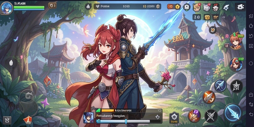 Screenshot gameplay SUKA86 menampilkan aksi seru dan karakter anime.