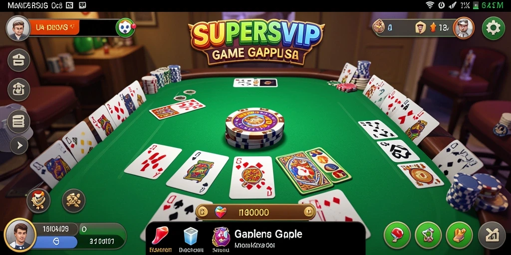 Screenshot gameplay SUPERSVIP dengan tampilan Gaple yang menarik.